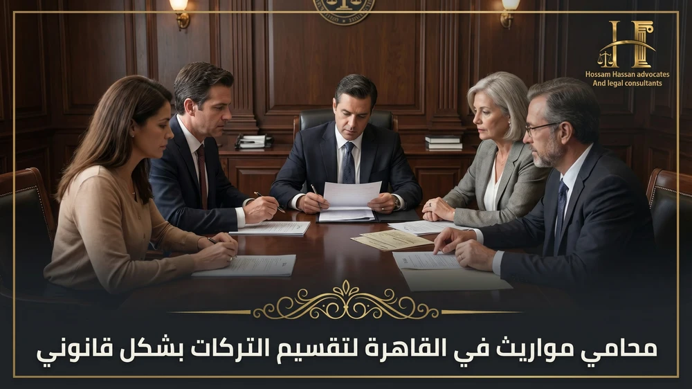 محامي مواريث في القاهرة لتقسيم التركات بشكل قانوني مع شرح إعلام الوراثة وحصر التركة ودور المحامي في حل نزاعات الميراث